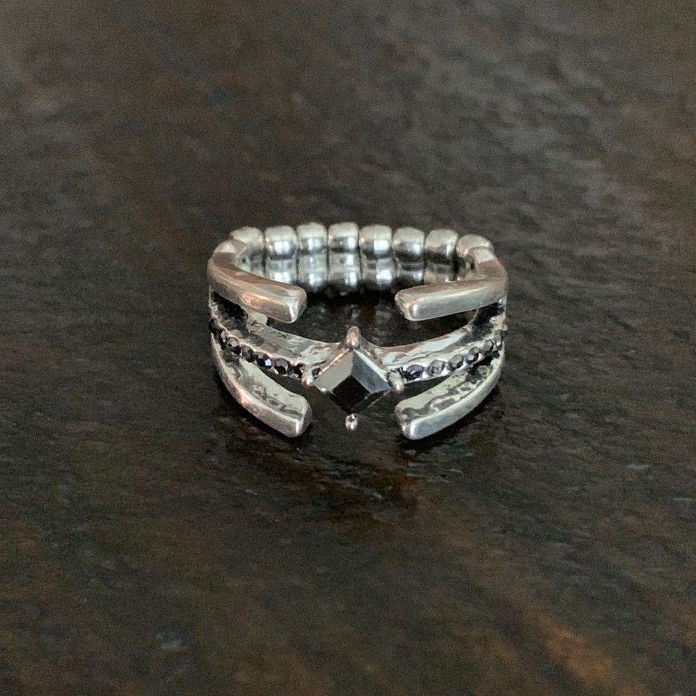 Silver and Hematite Paparazzi Ring